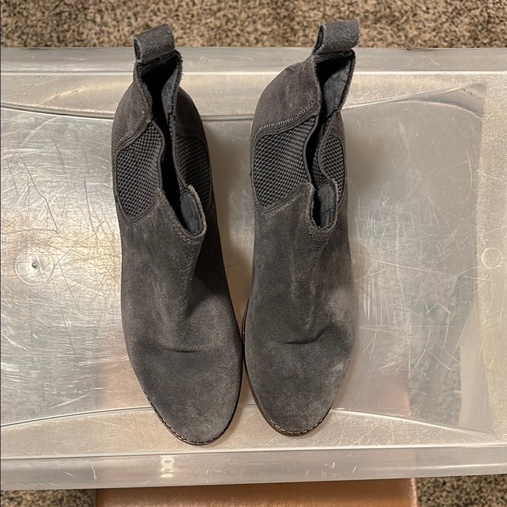 Toms Gray Suede Ankle Booties with Classic Design